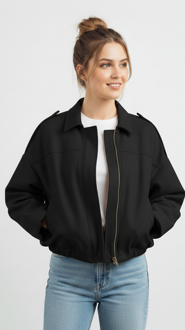 Cropped Military Windbreaker