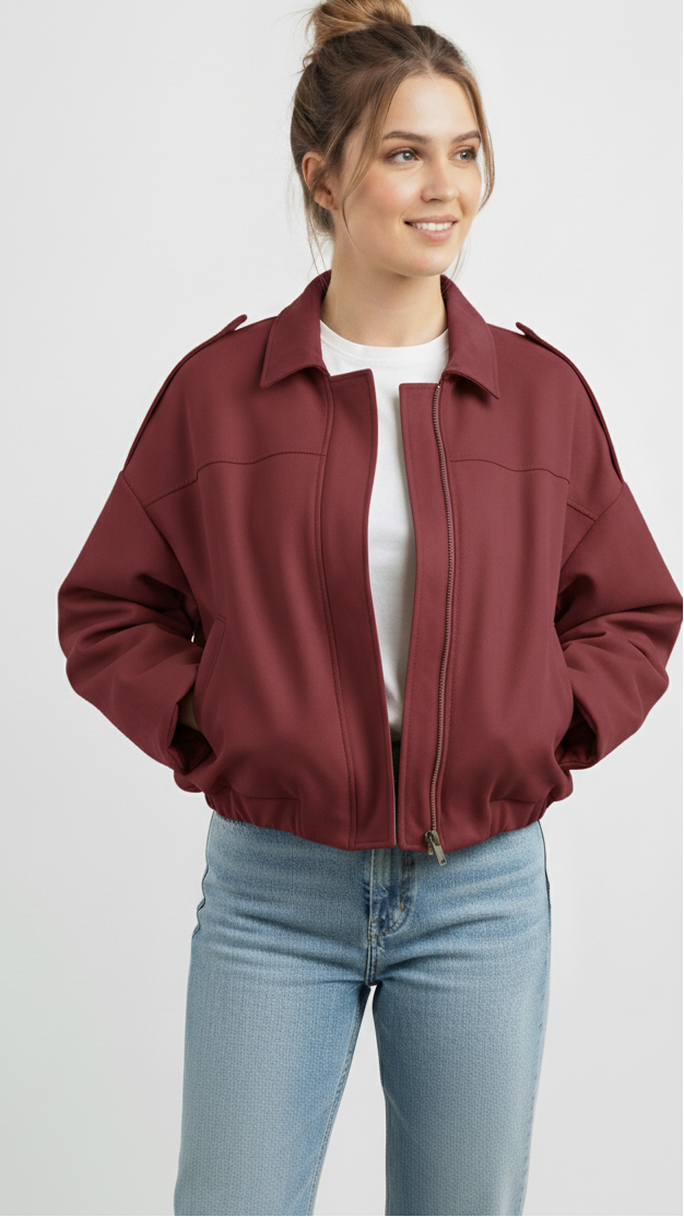 Cropped Military Windbreaker
