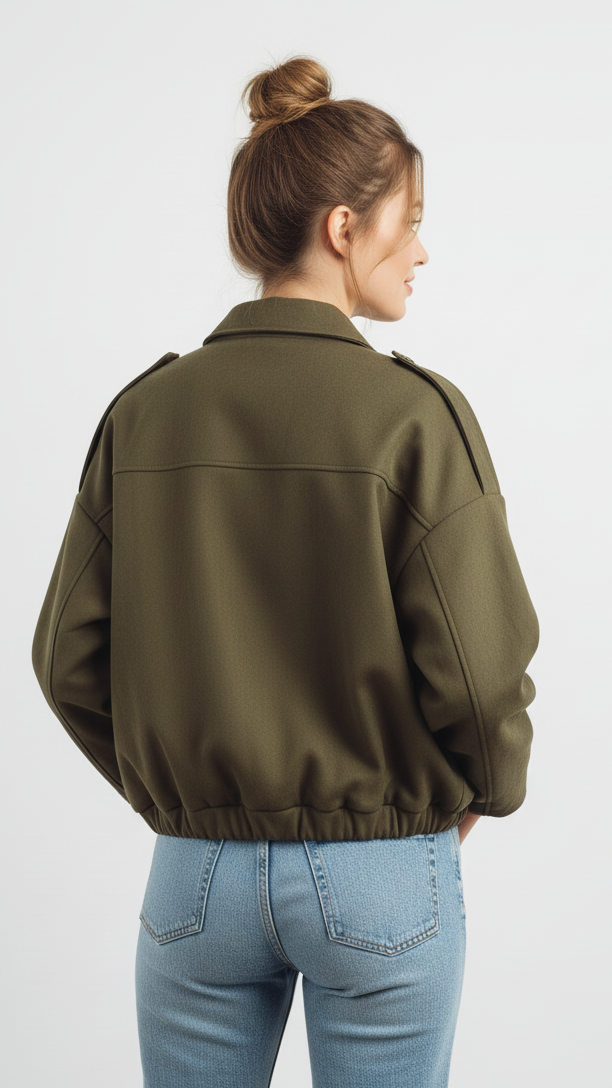 Cropped Military Windbreaker